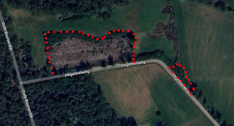 Luchtfoto Hegebeekweg met werkplek