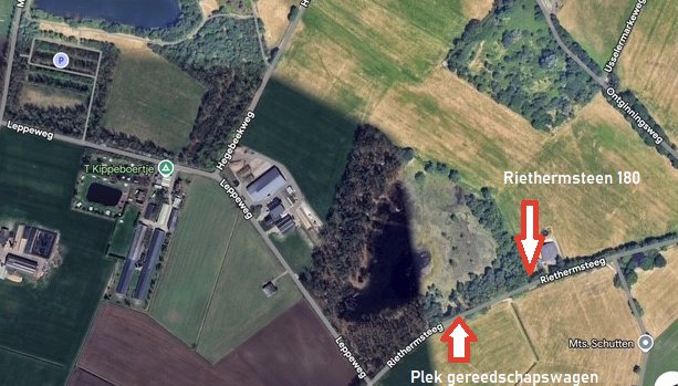 Luchtfoto Riethemrsteeg en werkterrein