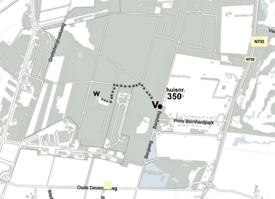 Plattegrond met werkplek op Lonnekerberg