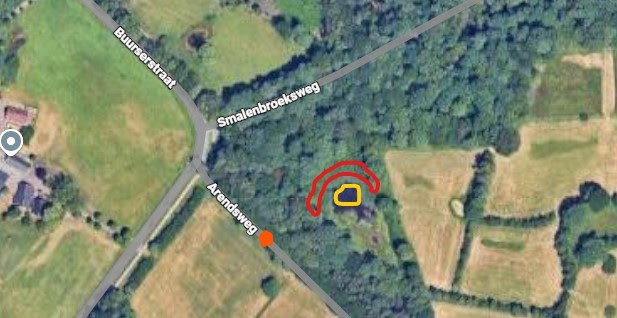 Luchtfoto Arendsweg Smalenbroekweg met werklocatie