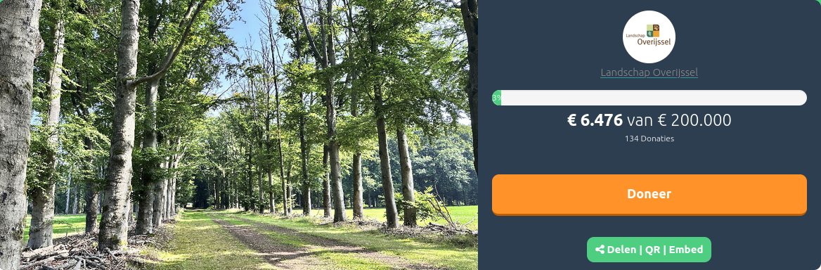 Screenshot donatie Landgoed Oosterveld